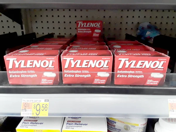 Tylenol Brand Pain Reliever Medicine Extra Strength Walmart Food Super — Stock Fotó