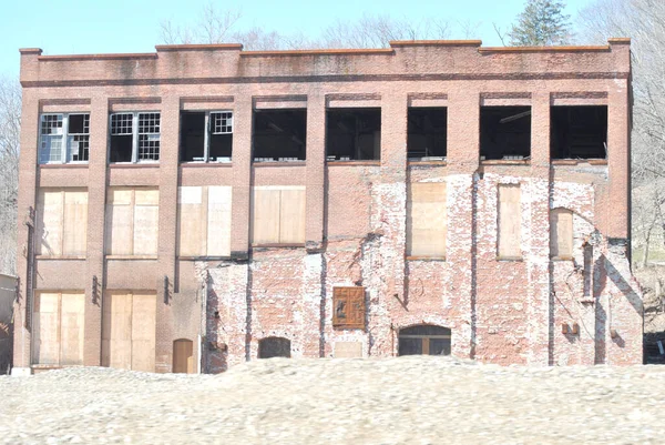 Historic Old Building Gutted Fire Now Sitting Vacant — Stock Photo, Image