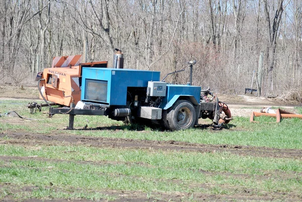 Equipamento Agrícola Deixou Ocioso Após Longo Dia Trabalho Duro — Fotografia de Stock