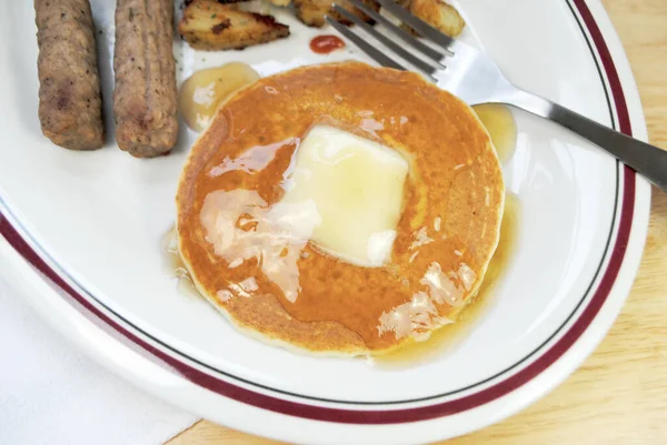 Breakfast Meal Buttery Pancakes — Stock Photo, Image