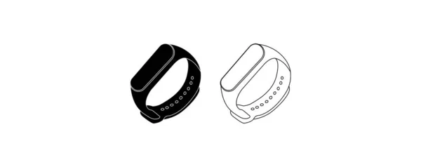 Fitbit Horloge Vector Fitness Tracker Band Pictogrammen Set Vectorbeeld Fitness — Stockvector