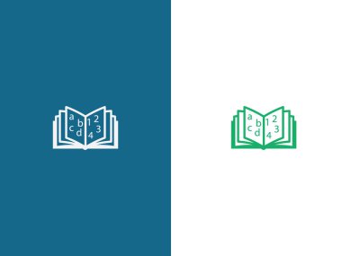 Kitap Logosu Şablonu Vektör İllüstrasyon Tasarımı