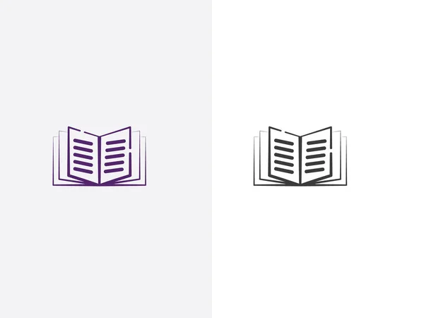 Icono Del Libro Logo Diseño Plantilla Vector — Archivo Imágenes Vectoriales