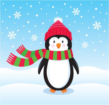 eenzame pinguïn in de sneeuw