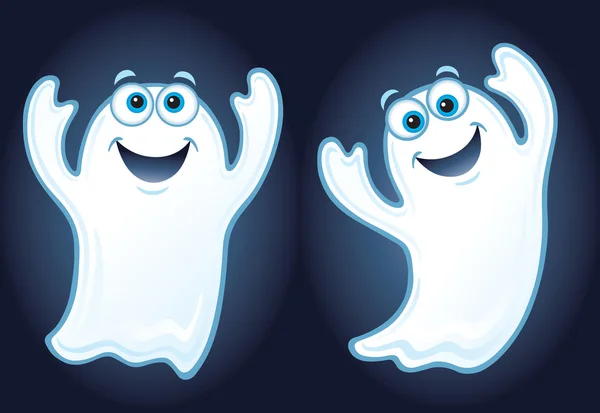 Two Happy Ghosts Floating in the Air — Stock Photo, Image