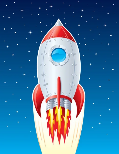 Rocket Ship Blasting Up Through Space — Stock Photo, Image