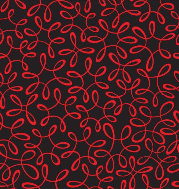 siyah zemin üzerine kırmızı loopy seamless modeli eğlenceli