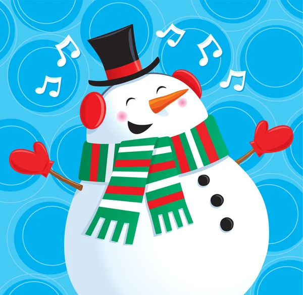 Happy Singing Snowman — Stock Photo, Image