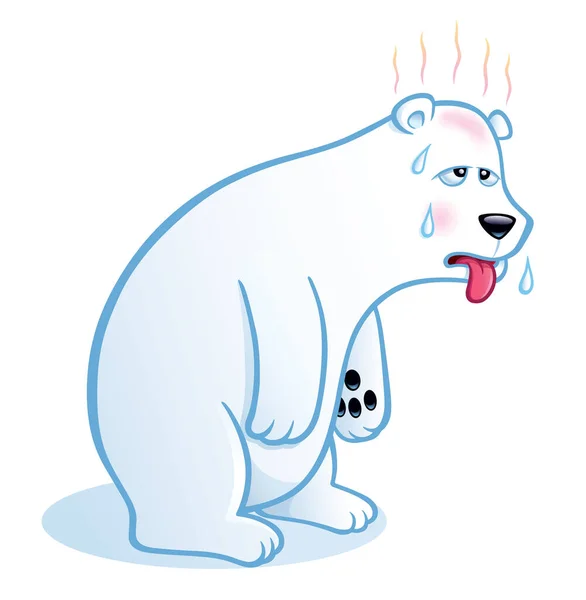 Polar Bear Looking Hot Sweaty Depressed Tongue Hanging Out Feeling — Stock Fotó