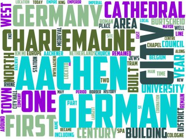 aachen tipografisi, kelime bulutu, kelime sanatı, aachen, Almanya, şehir, kasaba, mimari
