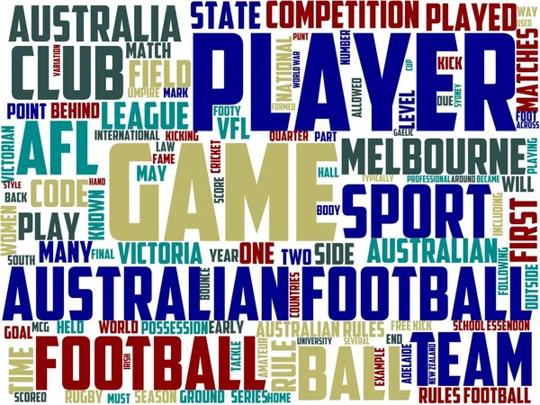 australian football typography, wordcloud, wordart, sport, football, ball, australian, rules
