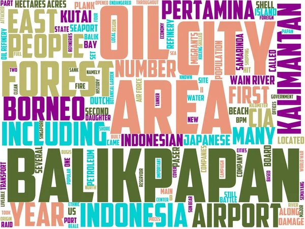 Balikpapan Typography Wordcloud Wordart Balikpapan Landscape Sky View Travel — 스톡 사진