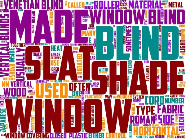 Blinds Installer Typography Wordcloud Wordart Παράθυρο Σπίτι Επισκευή Service Man — Φωτογραφία Αρχείου