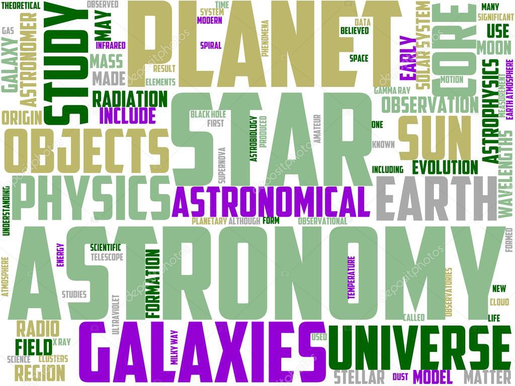 astronomer typography, wordcloud, wordart, science, space, universe, astronomy, galaxy
