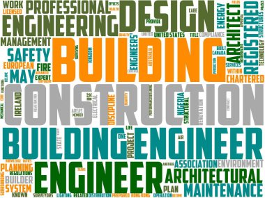 bina mühendisi tipografisi, kelime bulutu, söz sanatı, mühendis, işletme, inşaat, yapı, mimari