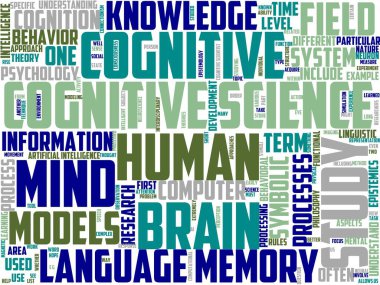 Arkaplanda cognitology tipografi tasarımı çizimi.
