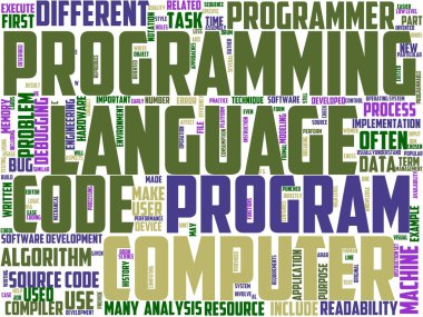 bilgisayar programlama tipografisi, kelime sanatı, kelime bulutu, bilgisayar, yazılım, teknoloji, kod