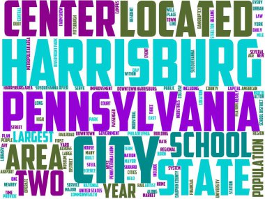 harrisburg tipografisi, söz sanatı, kelime bulutu, şehir, başkent, ABD, Pennsylvania