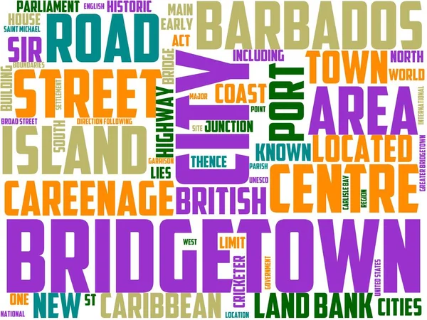 Bridgeton Tipografia Wordcloud Wordart Bridgeton Usa Paesaggio Viaggi Natura — Foto Stock