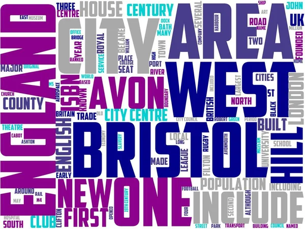 Bristol Tipografisi Kelime Bulutu Kelime Sanatı Bristol Ngiltere Gökyüzü Dönüm — Stok fotoğraf