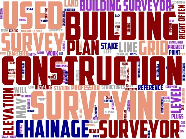 Building Surveyor Typography Wordcloud Wordart Surveyor Engineer Building Construction Industry — Stock Photo, Image