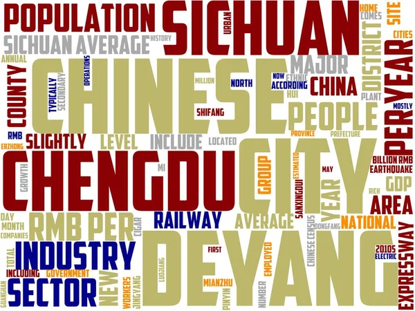 deyang typography, wordart, wordcloud, blue, sky, building, sichuan