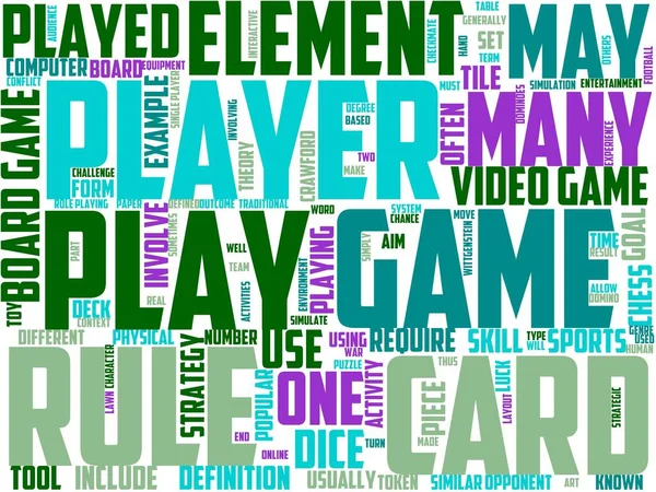 Spelletjes Typografie Wordart Wordcloud Spelen Spel Video Computer — Stockfoto