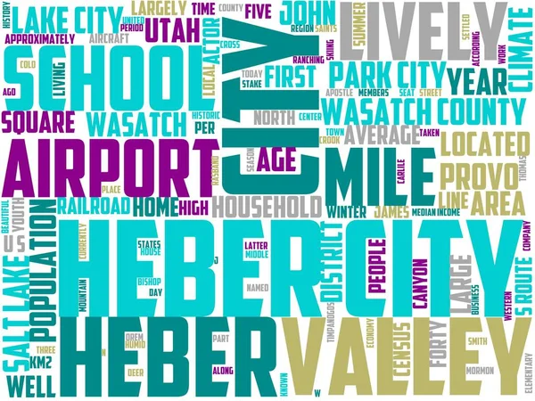 Heber City Typography Wordart Wordcloud Utah Usa Background Nature — Foto de Stock