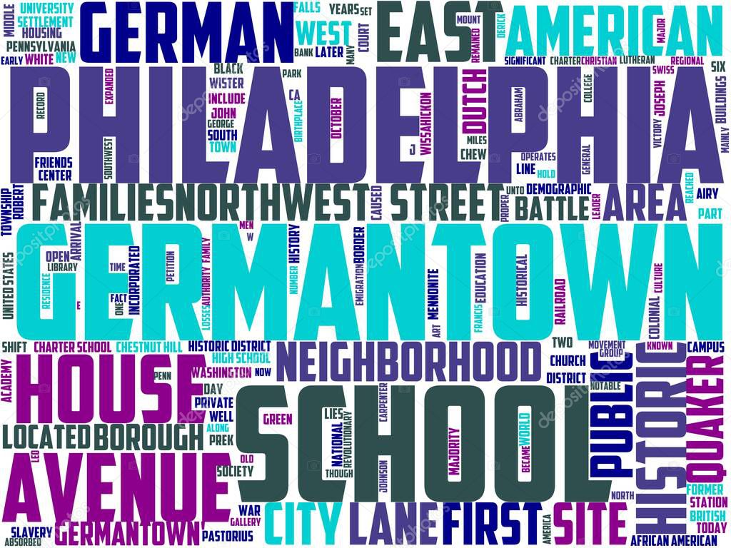 germantown typography, wordart, wordcloud, germantown, travel, usa, nature