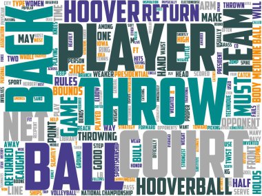 Hooverball tipografisi, kelime sanatı, kelime bulutu, aşk, oyun, eğlence, amatör