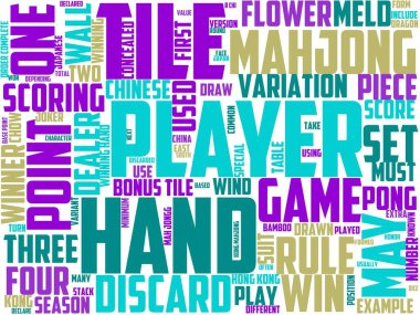 mahjong tipografisi, kelime bulutu, kelime sanatı, mahjong, oyun, oyun, kumar