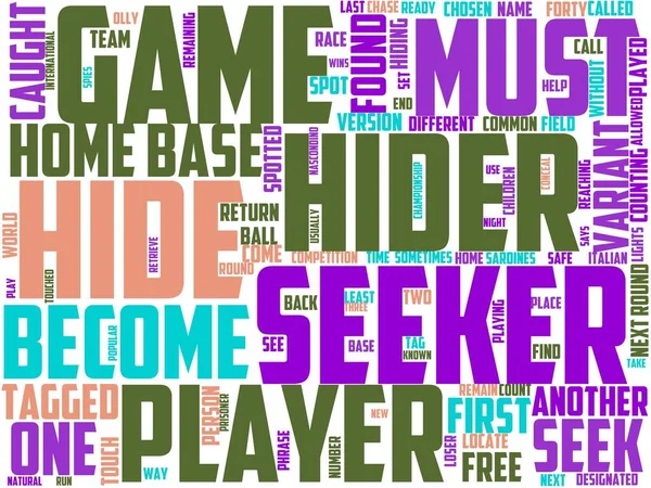 hide and seek typography, wordart, wordcloud, kid, hide, seek, cute