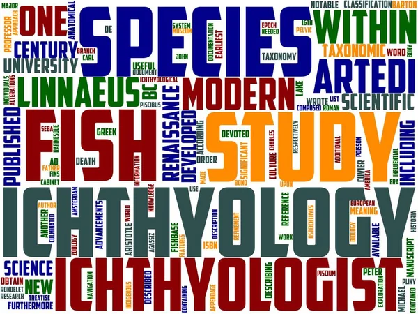 Ichthyologische Typografie Wordart Wordcloud Ichthyologie Natur Tier Aquatisch — Stockfoto