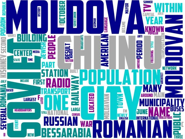 Kishinev Tipografisi Kelime Sanatı Kelime Bulutu Kishinev Seyahat Moldova Şehir — Stok fotoğraf