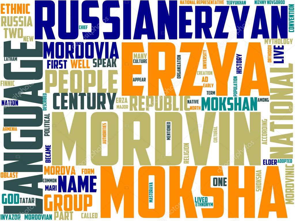 mordvin typography, wordcloud, wordart, mordovia, mordvin, russia, russian