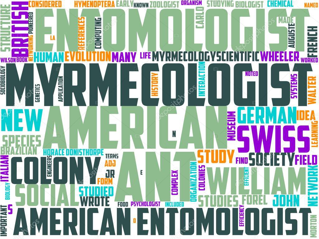 myrmecology typography, wordcloud, wordart, myrmecology, ant, animal, nature
