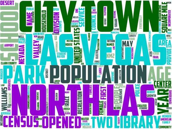 North Las Vegas Typography Wordcloud Wordart Nevada America Usa North — Foto de Stock
