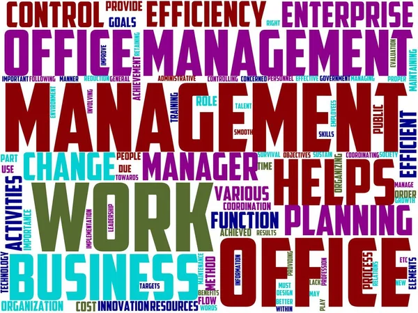 Büromanager Typografie Wordcloud Wordart Business Office Corporate Teamwork — Stockfoto