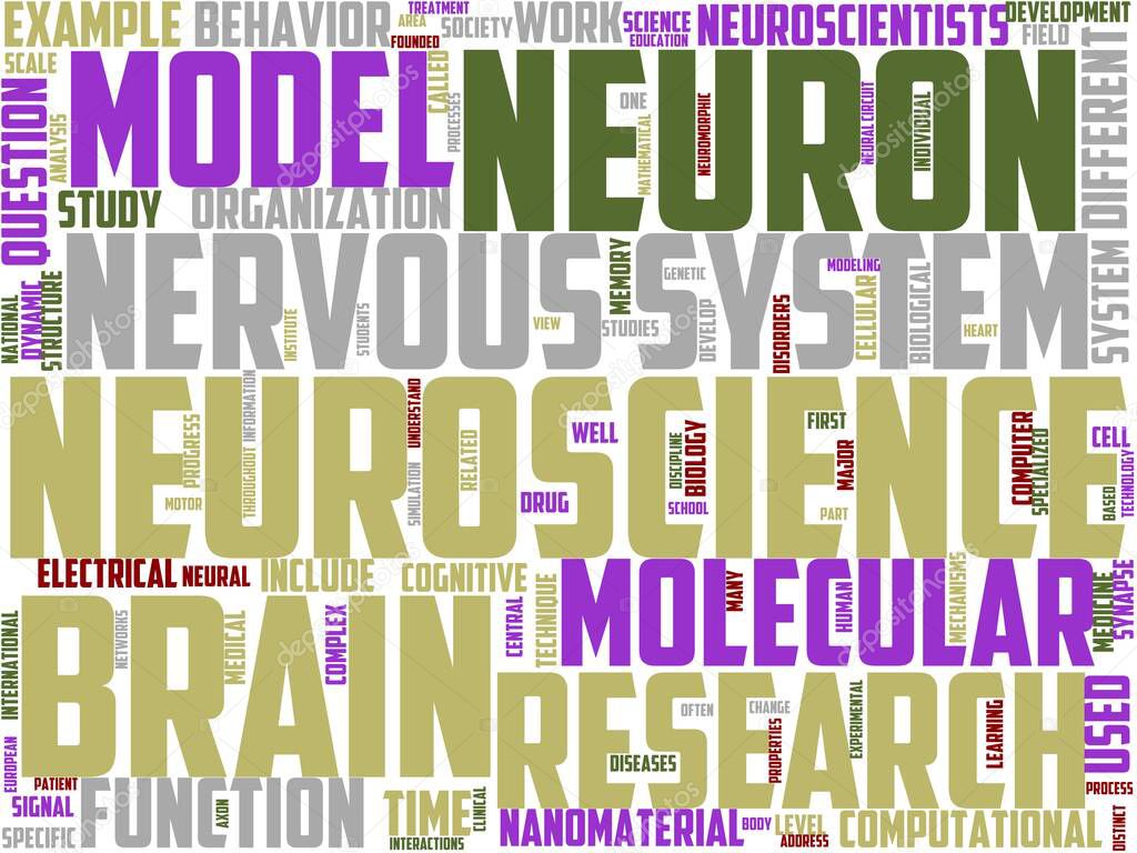 neurobiology typography, wordcloud, wordart, neurobiology, neurology, brain, medical
