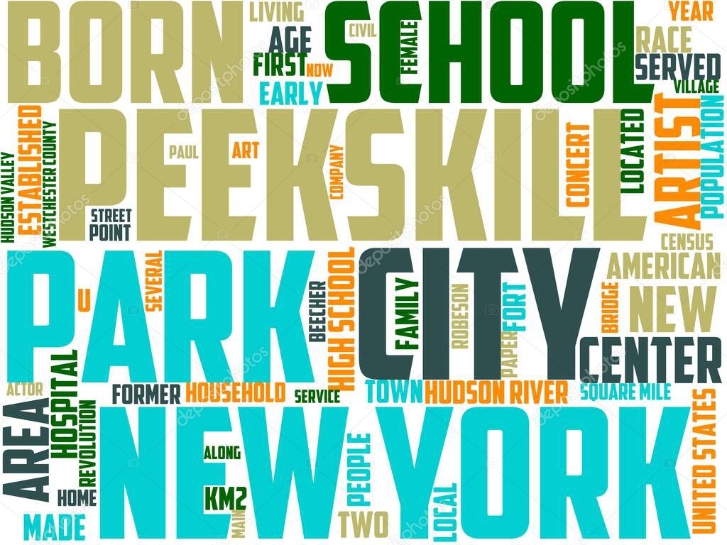 peekskill typography, wordcloud, wordart, peekskill, new, york, nature