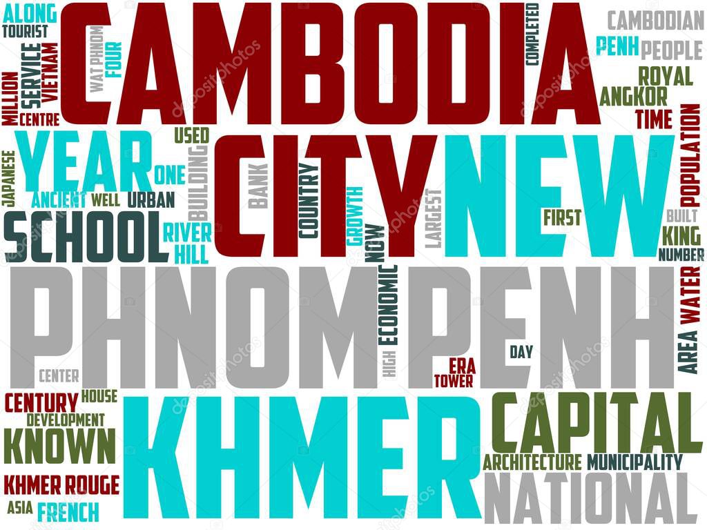 phnom penh typography, wordcloud, wordart,