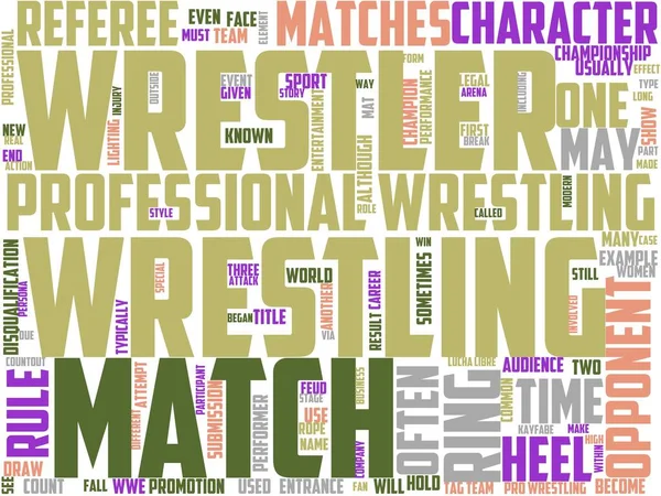 professional wrestling typography, wordcloud, wordart,