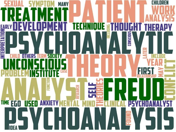 Типографія Психоаналітика Wordcloud Wordart — стокове фото