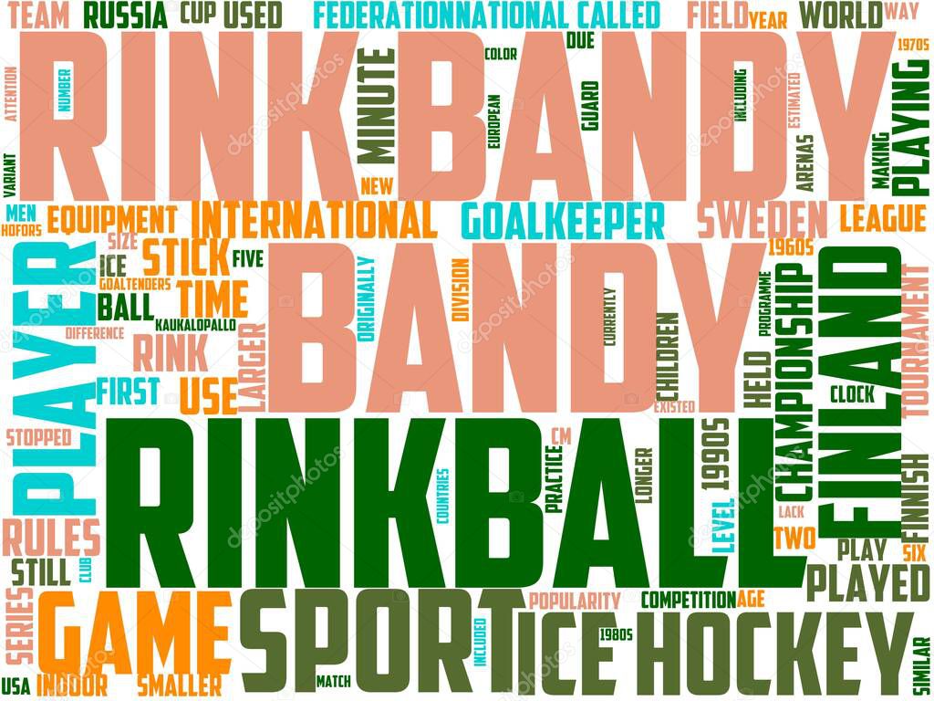 rink bandy typography, wordcloud, wordart,