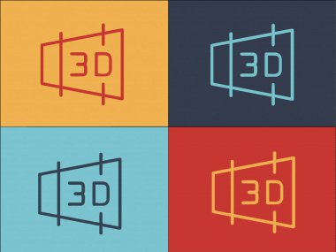 3d Arayüz Logo Şablonu, Resmin Basit Düz Simgesi, Tasarım, 3d