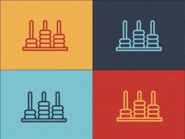 Abaküs Logo Şablonu, Abaküs 'ün Basit Düz Simgesi, Sayım, Matematik