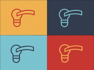 Erişim Kapı Kolu Logo Şablonu, Kapının Basit Düz Simgesi, Giriş, Saplama