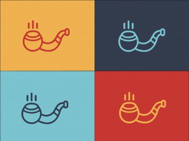 Suç ortağı Smoking Pipe Logo Şablonu, Tütünün Basit Düz Simgesi, Pipe, Smoke