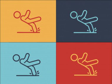 Kaza Kişisi Logo Şablonu, Basit Düz Kaza Simgesi, Yaralanma