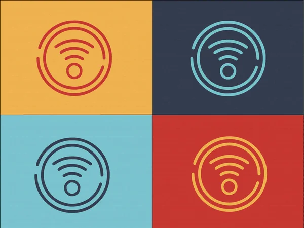 Barrierefreie Wifi Point Logo Vorlage Einfache Flache Ikone Der Technologie — Stockvektor